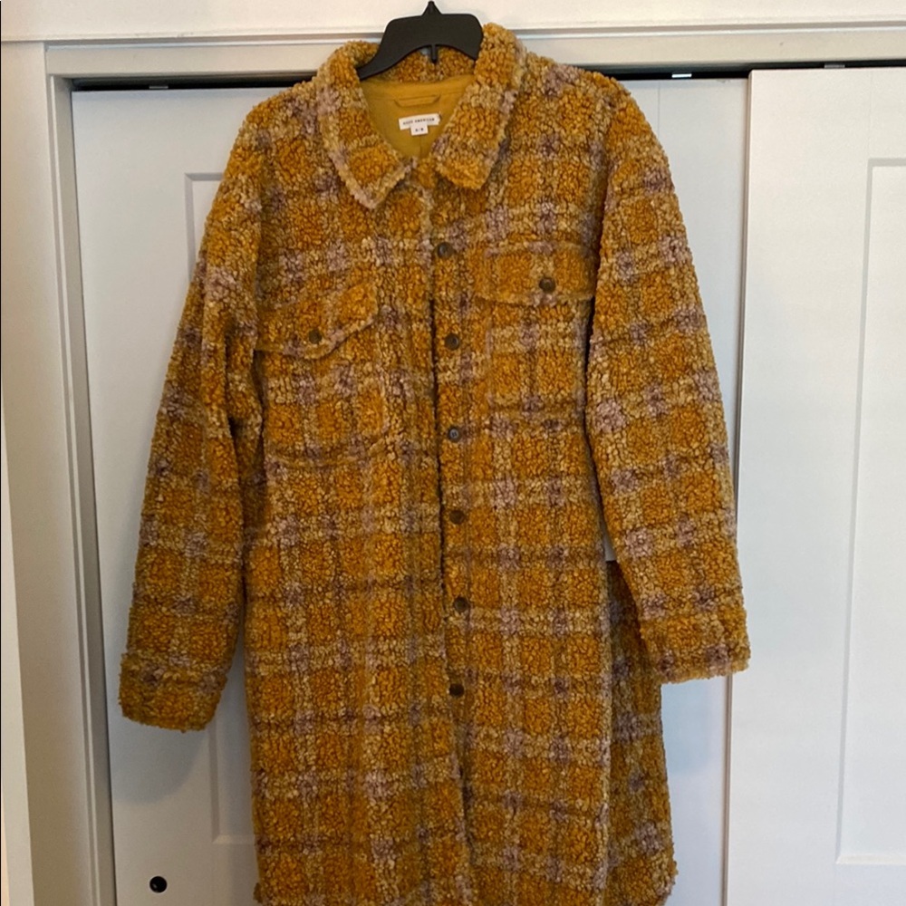 Plaid Wool-Blend Coat